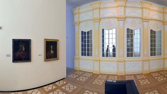 Gemäldesammlung in einem nachgebauten barocken Spiegelsaal
